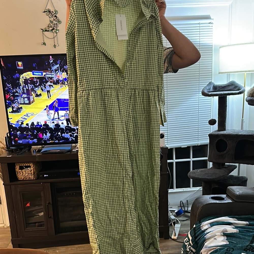 Green Checkered pantsuit